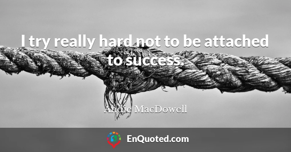 I try really hard not to be attached to success.