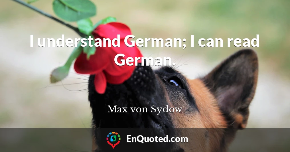 I understand German; I can read German.
