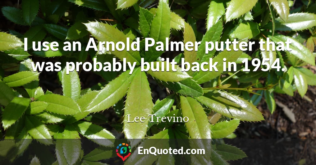 I use an Arnold Palmer putter that was probably built back in 1954.