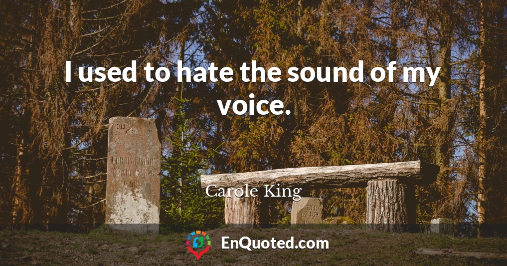 I used to hate the sound of my voice.
