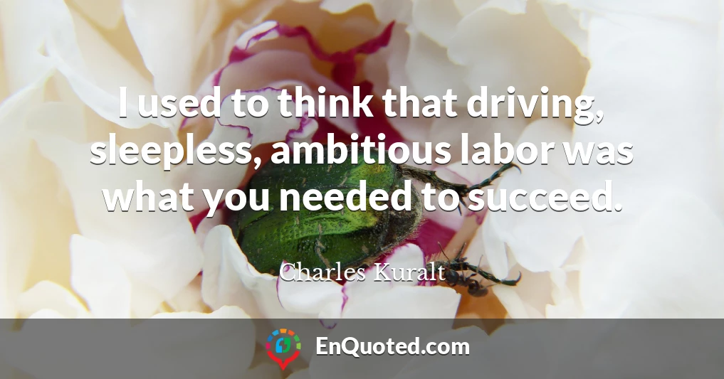 I used to think that driving, sleepless, ambitious labor was what you needed to succeed.