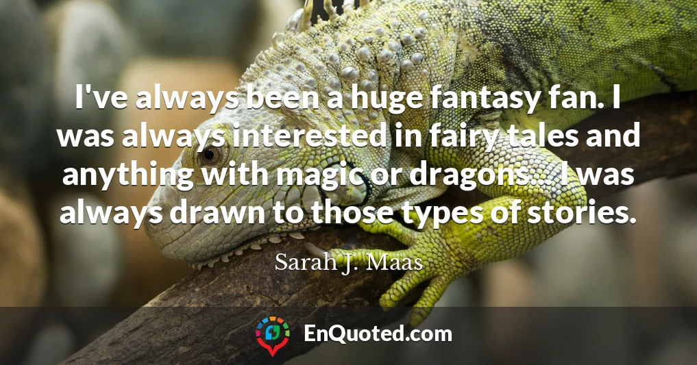 I've always been a huge fantasy fan. I was always interested in fairy tales and anything with magic or dragons... I was always drawn to those types of stories.