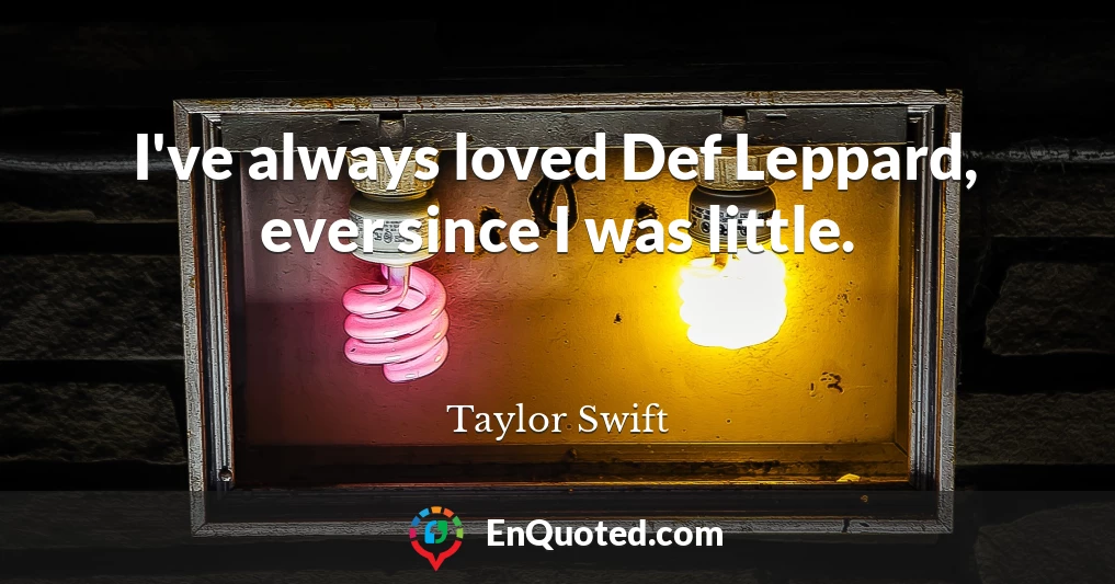 I've always loved Def Leppard, ever since I was little.