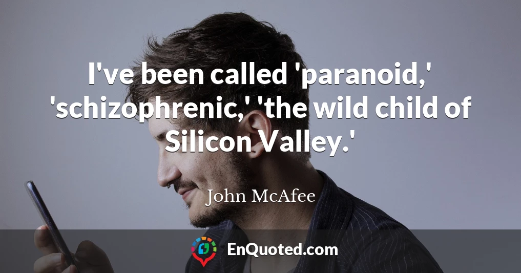I've been called 'paranoid,' 'schizophrenic,' 'the wild child of Silicon Valley.'