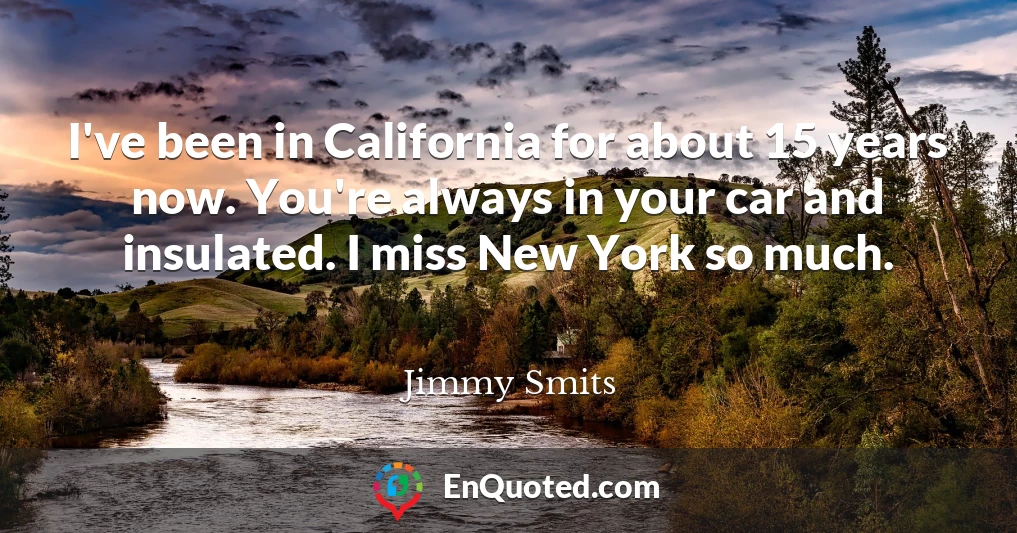 I've been in California for about 15 years now. You're always in your car and insulated. I miss New York so much.