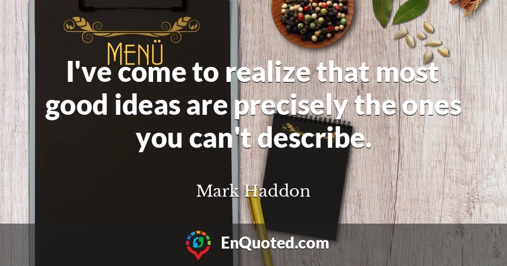 I've come to realize that most good ideas are precisely the ones you can't describe.