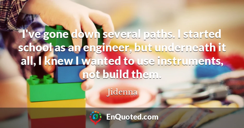 I've gone down several paths. I started school as an engineer, but underneath it all, I knew I wanted to use instruments, not build them.
