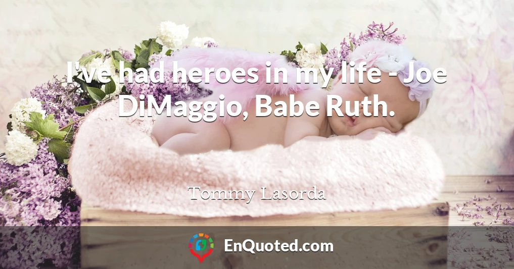 I've had heroes in my life - Joe DiMaggio, Babe Ruth.