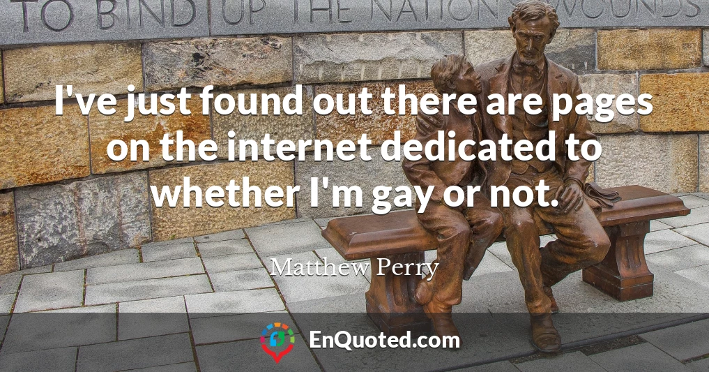 I've just found out there are pages on the internet dedicated to whether I'm gay or not.