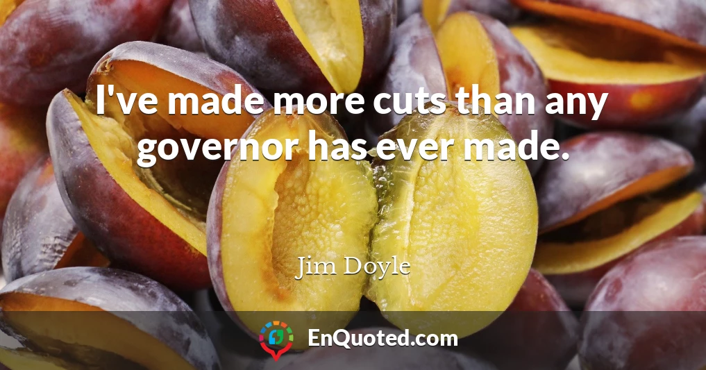 I've made more cuts than any governor has ever made.