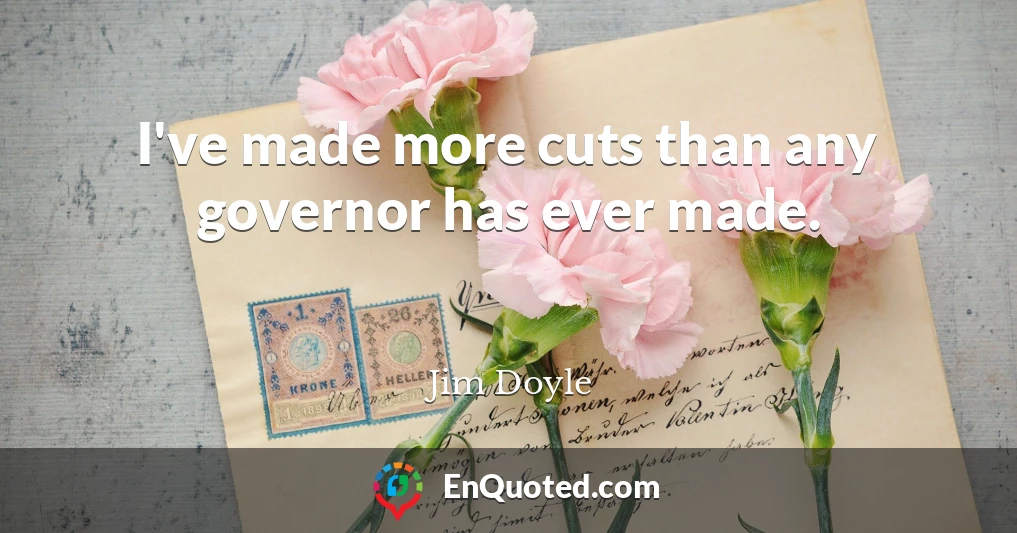 I've made more cuts than any governor has ever made.