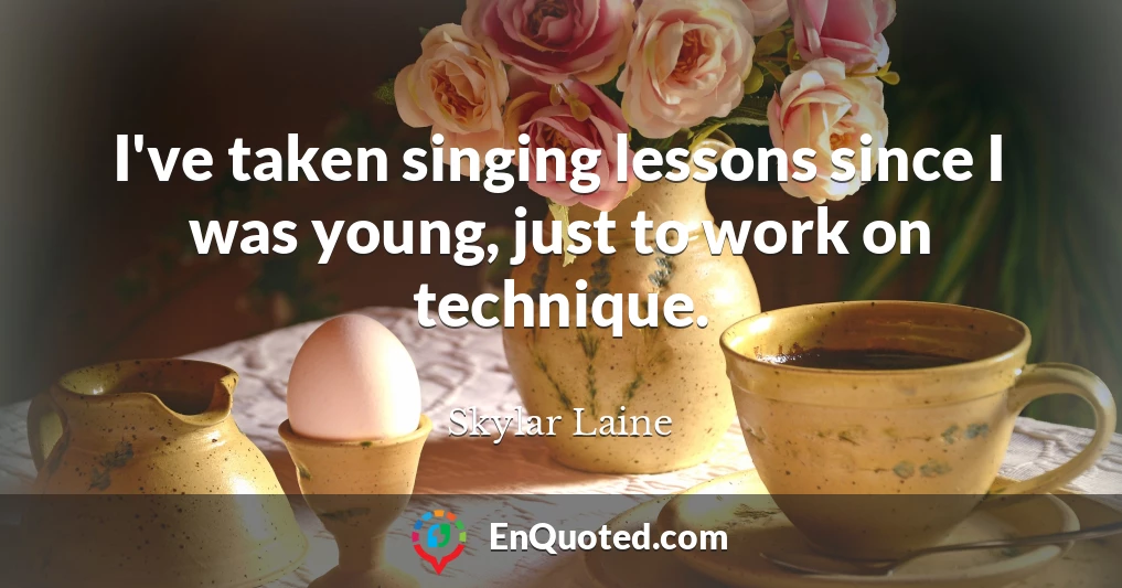 I've taken singing lessons since I was young, just to work on technique.