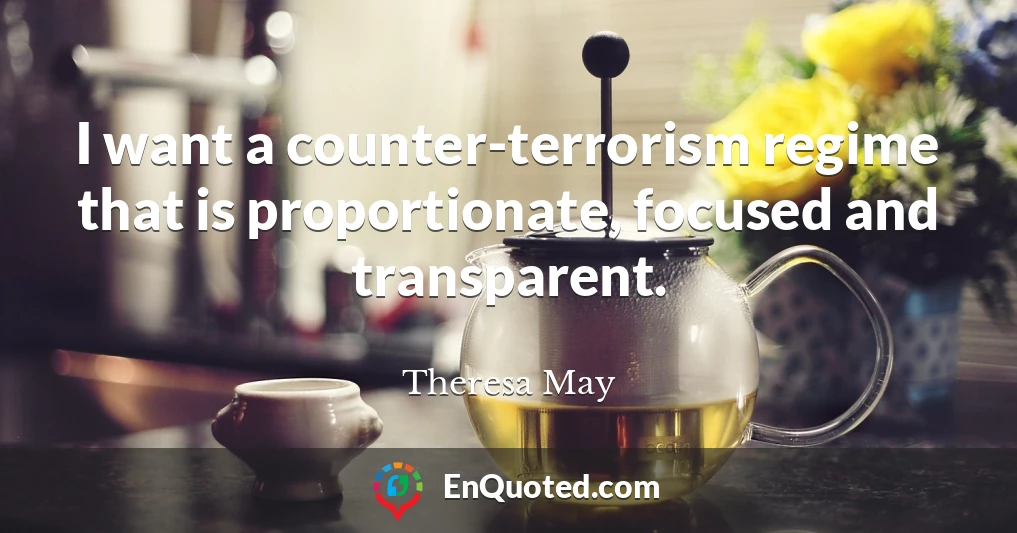 I want a counter-terrorism regime that is proportionate, focused and transparent.