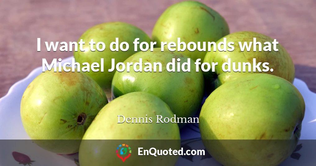 I want to do for rebounds what Michael Jordan did for dunks.