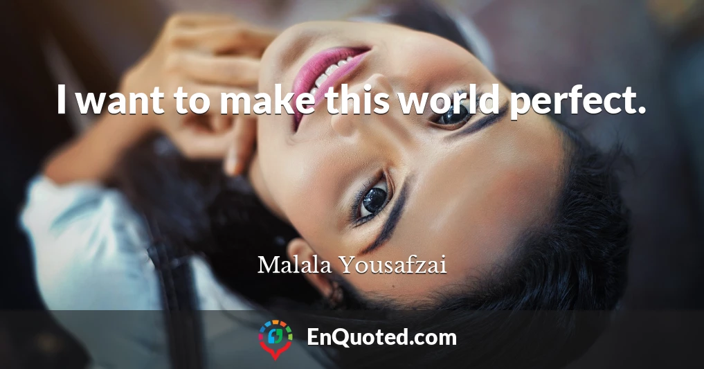 I want to make this world perfect.