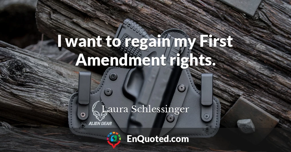 I want to regain my First Amendment rights.