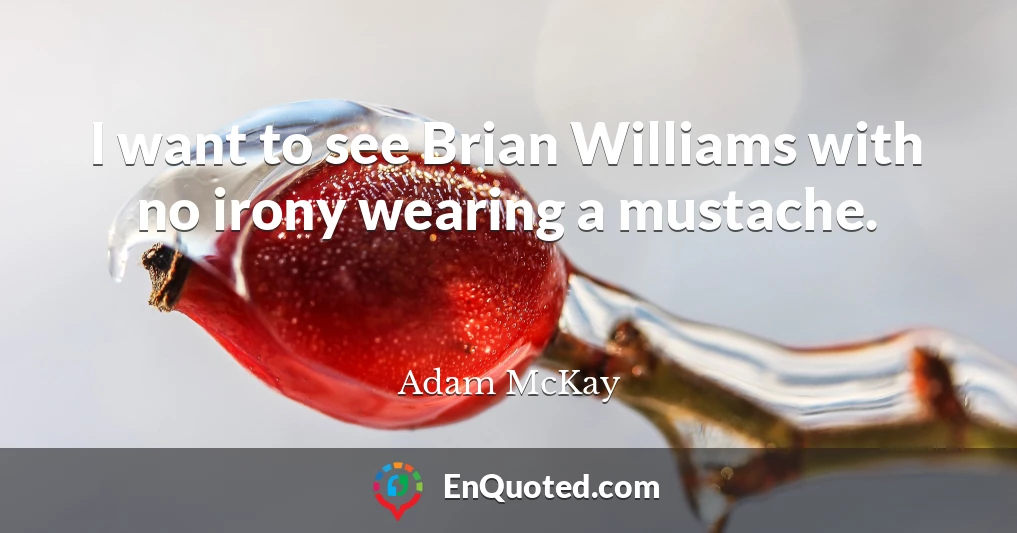 I want to see Brian Williams with no irony wearing a mustache.