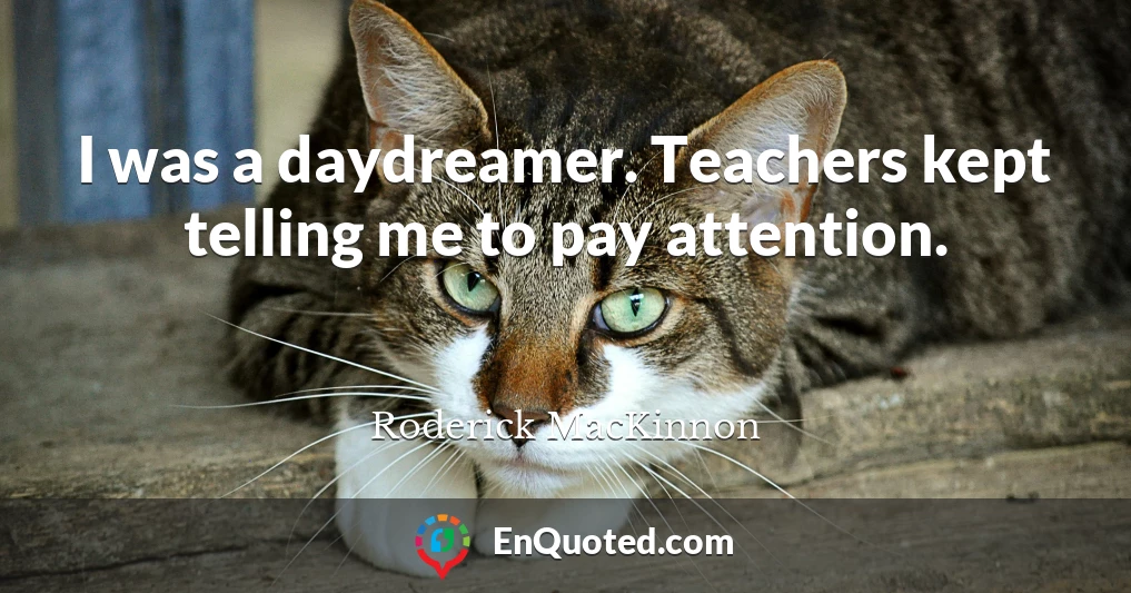 I was a daydreamer. Teachers kept telling me to pay attention.