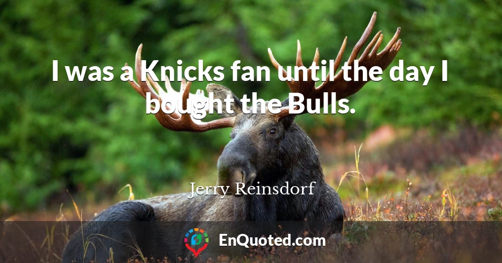 I was a Knicks fan until the day I bought the Bulls.