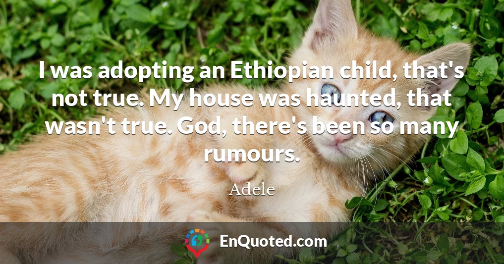 I was adopting an Ethiopian child, that's not true. My house was haunted, that wasn't true. God, there's been so many rumours.