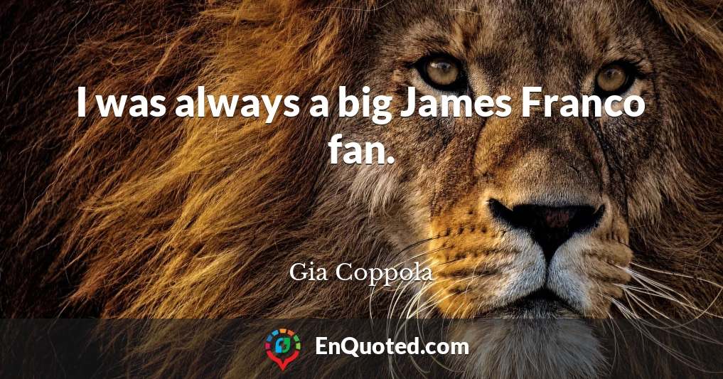 I was always a big James Franco fan.