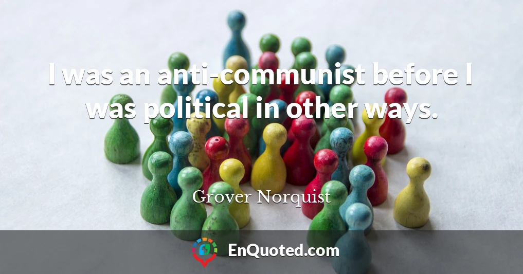 I was an anti-communist before I was political in other ways.