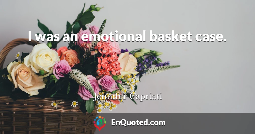 I was an emotional basket case.