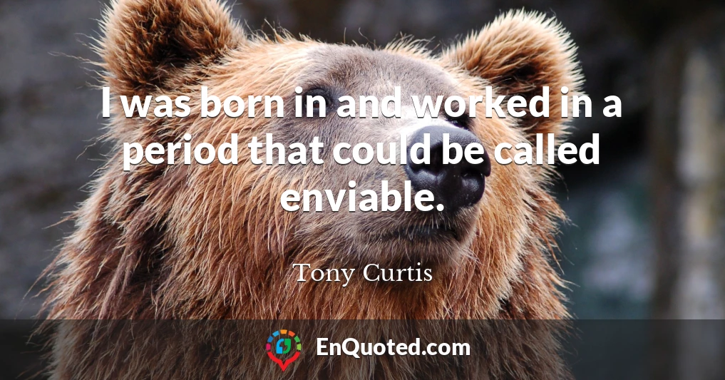 I was born in and worked in a period that could be called enviable.