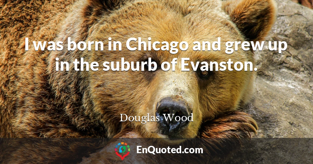 I was born in Chicago and grew up in the suburb of Evanston.