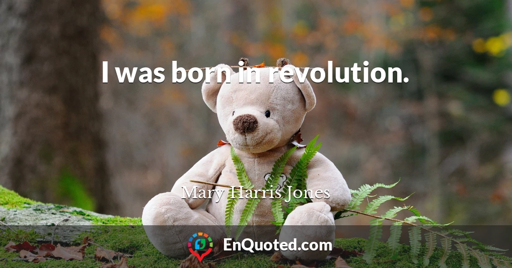 I was born in revolution.