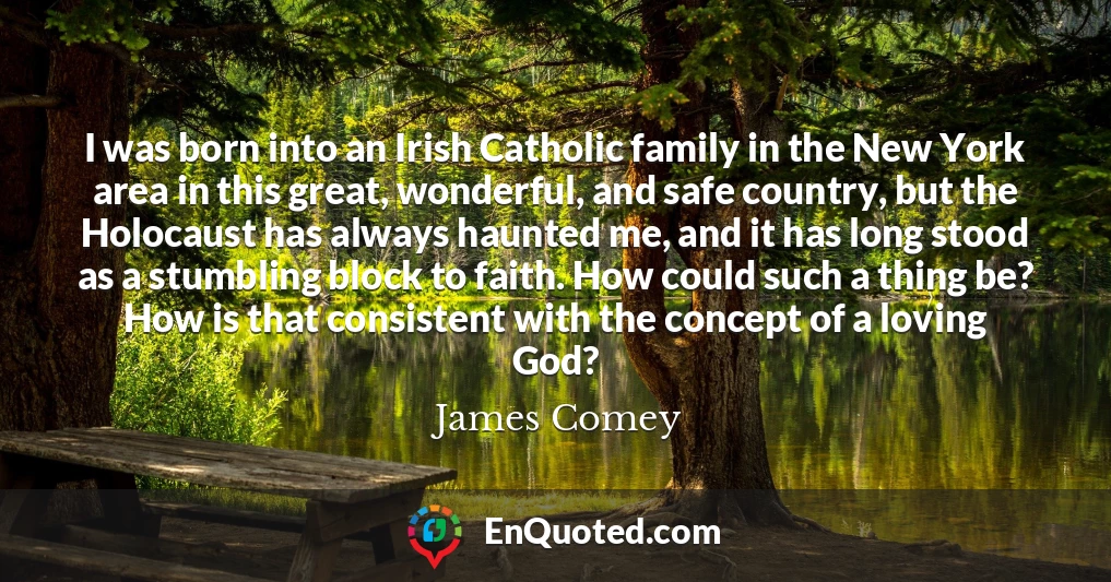I was born into an Irish Catholic family in the New York area in this great, wonderful, and safe country, but the Holocaust has always haunted me, and it has long stood as a stumbling block to faith. How could such a thing be? How is that consistent with the concept of a loving God?
