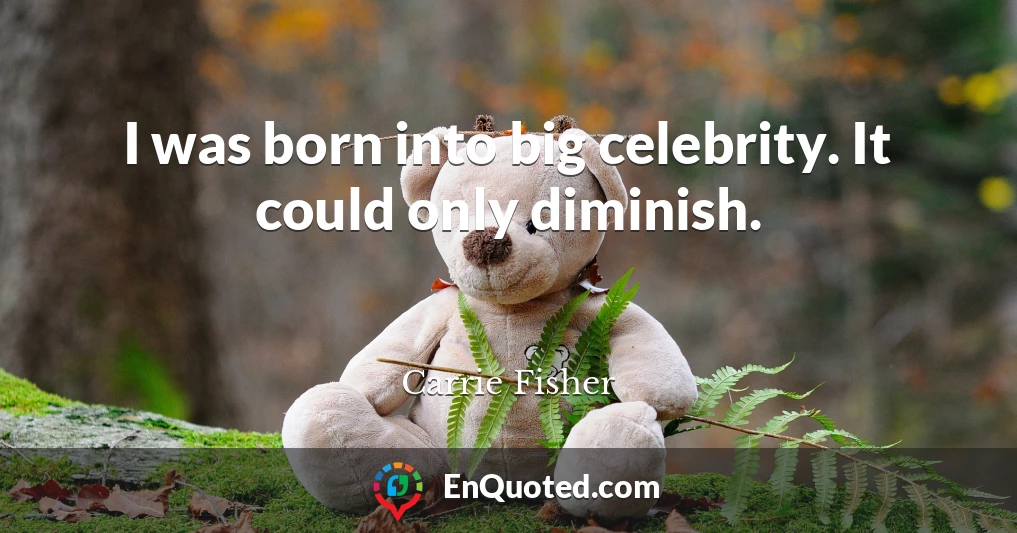 I was born into big celebrity. It could only diminish.
