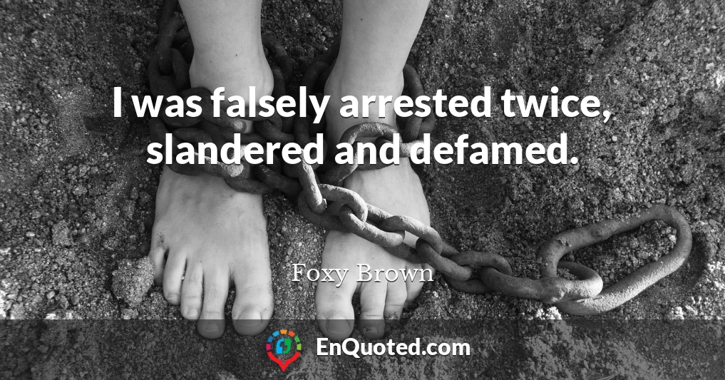 I was falsely arrested twice, slandered and defamed.