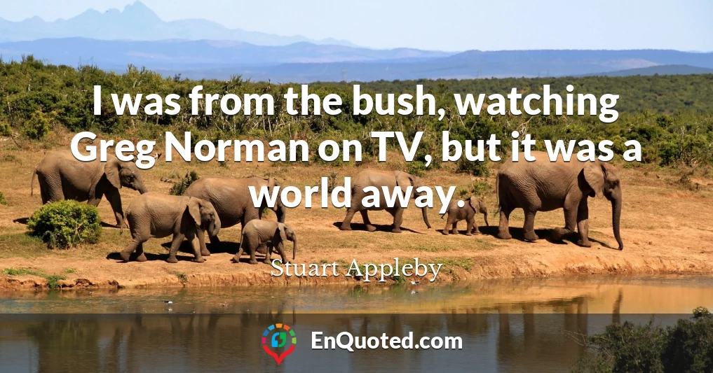 I was from the bush, watching Greg Norman on TV, but it was a world away.