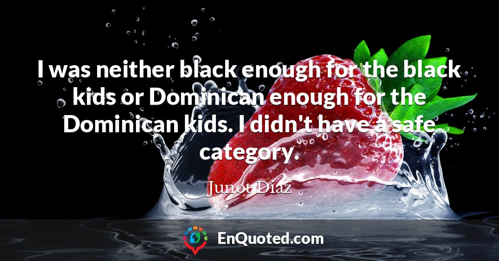 I was neither black enough for the black kids or Dominican enough for the Dominican kids. I didn't have a safe category.