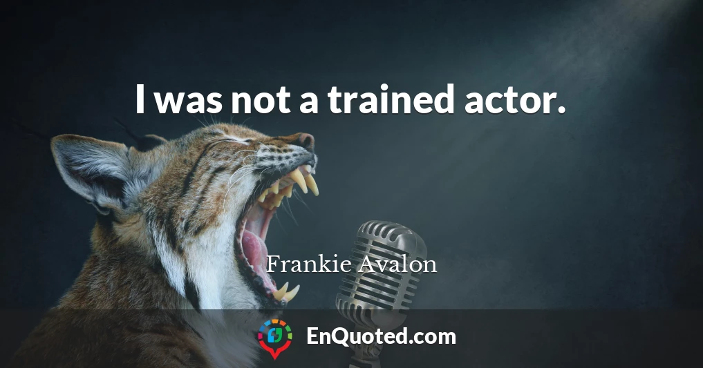 I was not a trained actor.