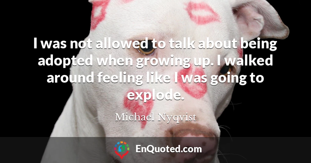 I was not allowed to talk about being adopted when growing up. I walked around feeling like I was going to explode.