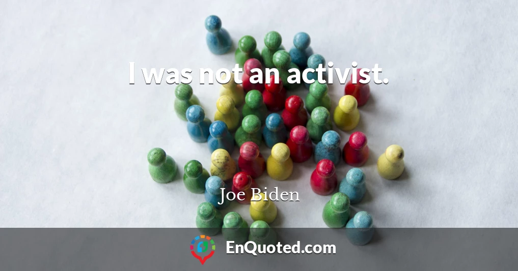 I was not an activist.