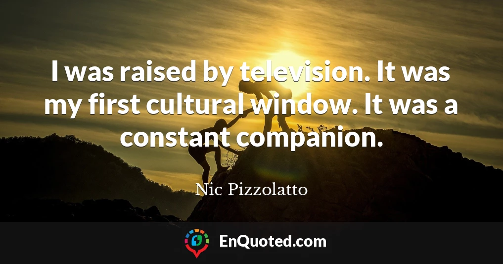 I was raised by television. It was my first cultural window. It was a constant companion.