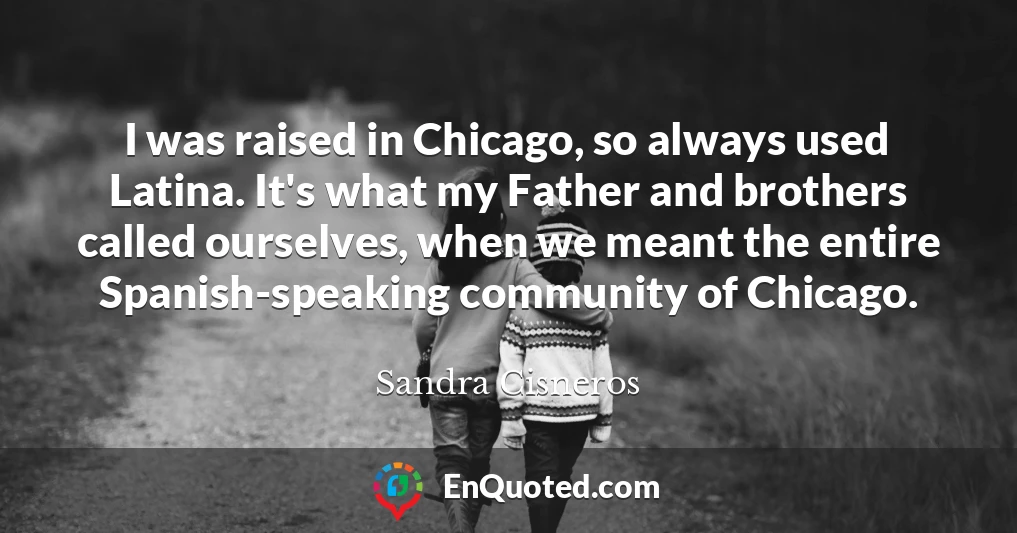I was raised in Chicago, so always used Latina. It's what my Father and brothers called ourselves, when we meant the entire Spanish-speaking community of Chicago.