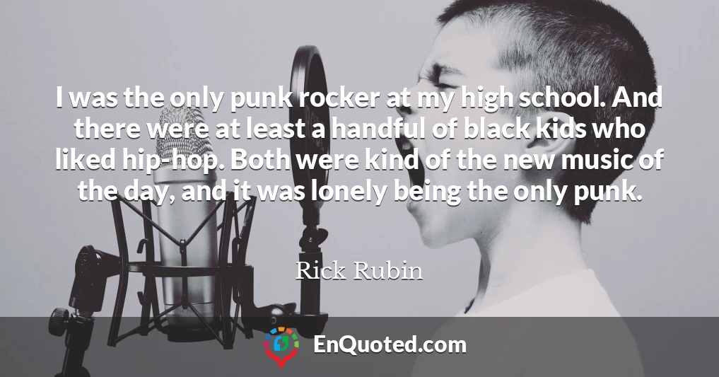 I was the only punk rocker at my high school. And there were at least a handful of black kids who liked hip-hop. Both were kind of the new music of the day, and it was lonely being the only punk.