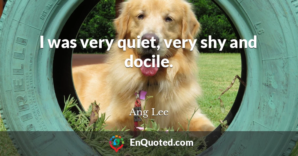 I was very quiet, very shy and docile.