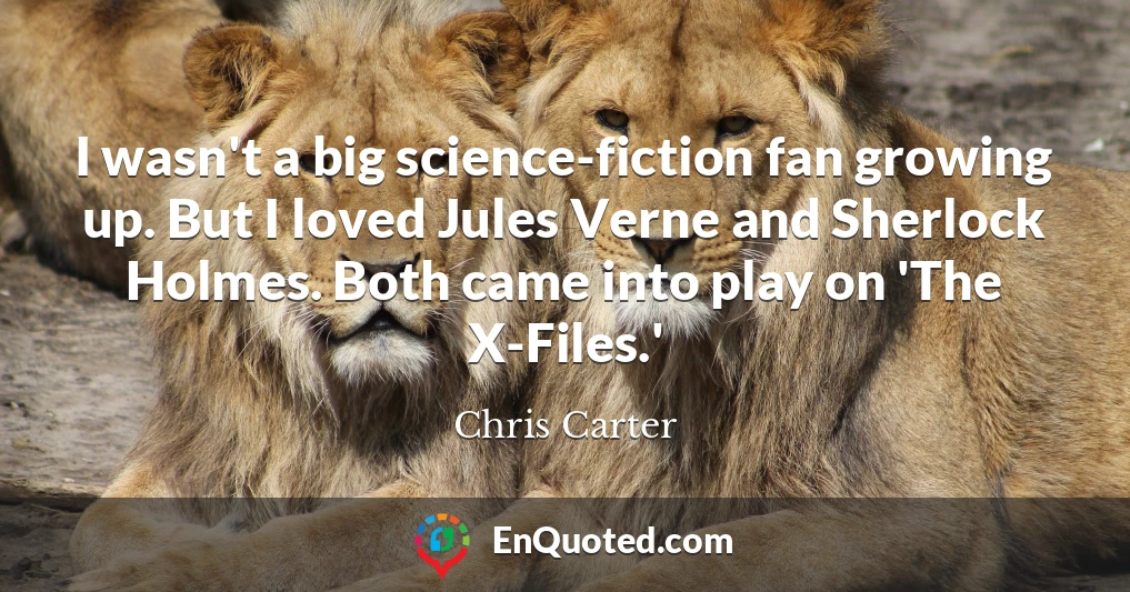 I wasn't a big science-fiction fan growing up. But I loved Jules Verne and Sherlock Holmes. Both came into play on 'The X-Files.'