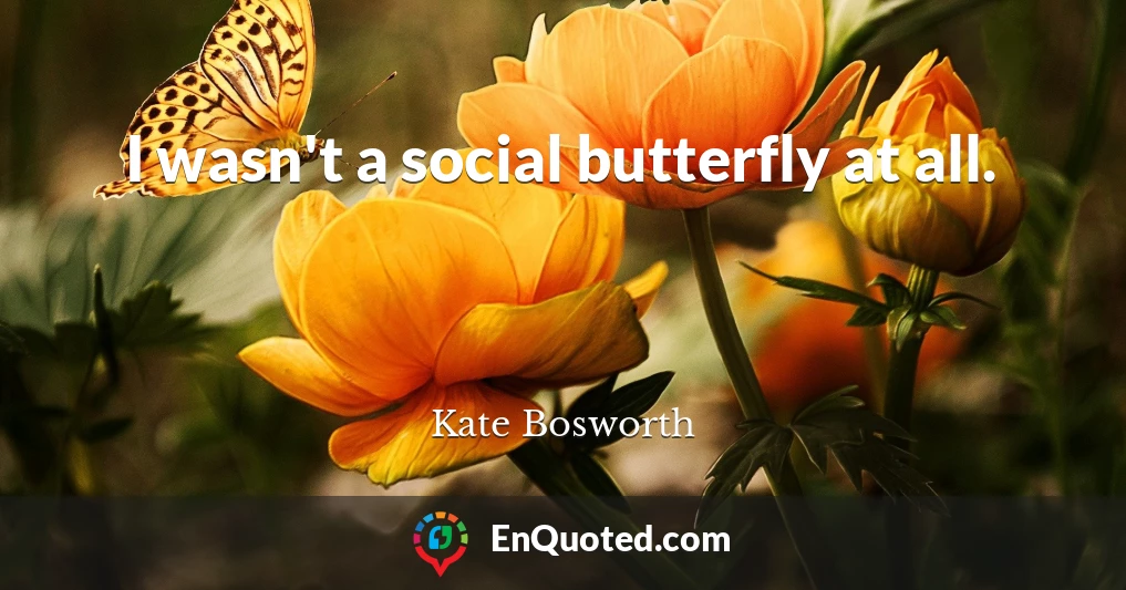 I wasn't a social butterfly at all.