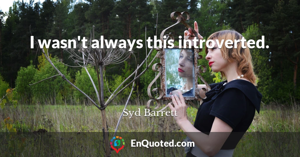 I wasn't always this introverted.