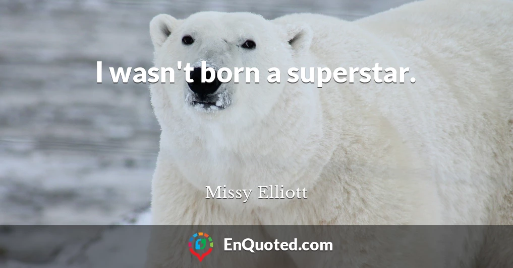 I wasn't born a superstar.