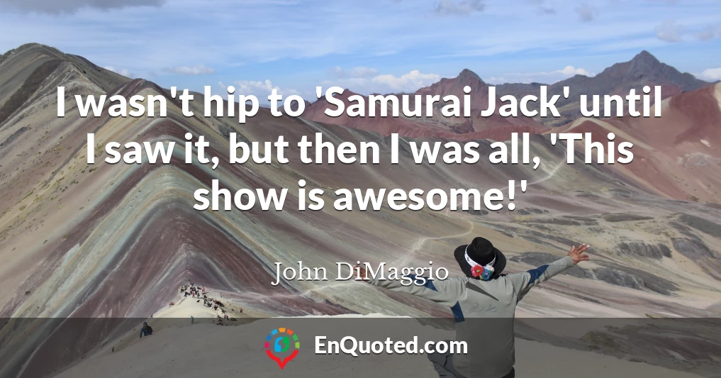 I wasn't hip to 'Samurai Jack' until I saw it, but then I was all, 'This show is awesome!'