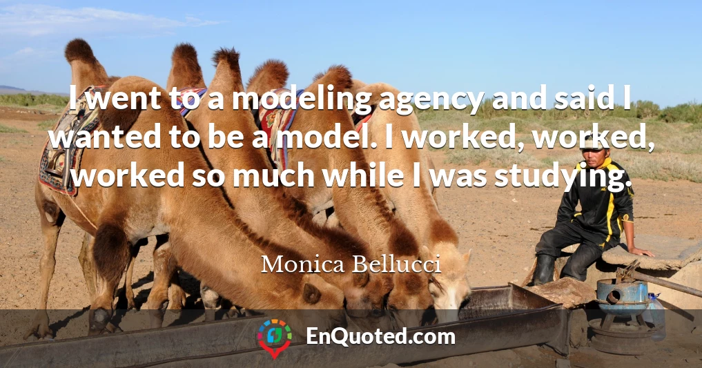 I went to a modeling agency and said I wanted to be a model. I worked, worked, worked so much while I was studying.