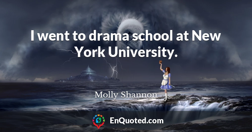 I went to drama school at New York University.