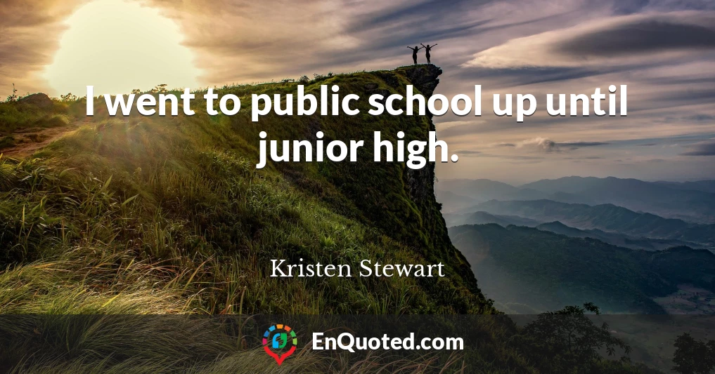 I went to public school up until junior high.